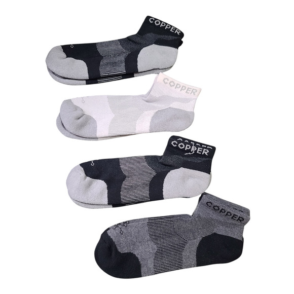 Tommie Copper Men's 4 Pack Ankle Infrared Compression Socks - Basic Large - Picture 1 of 8
